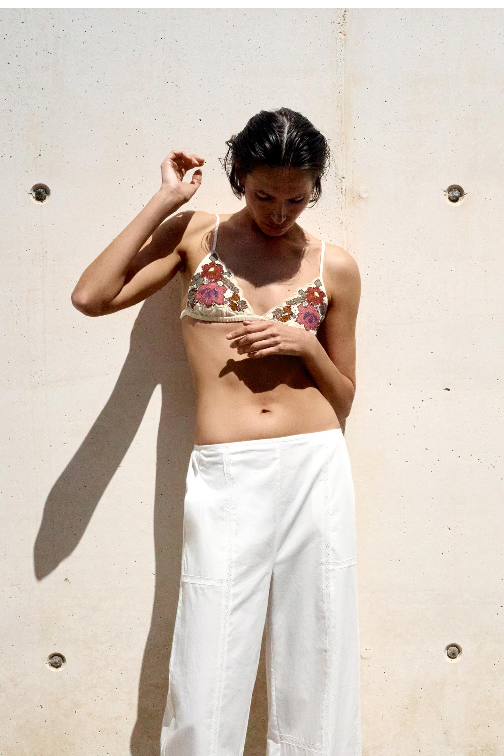 PANTALON 100% COTON DENTELLE